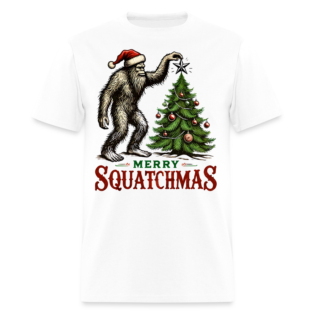 Funny Sasquatch Christmas Bigfoot T-Shirt - white