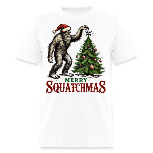 Funny Sasquatch Christmas Bigfoot T-Shirt - white