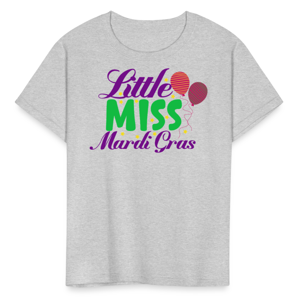 Kids' Mardi Gras Party Tee Little Miss Mardi Gras T-shirt - heather gray