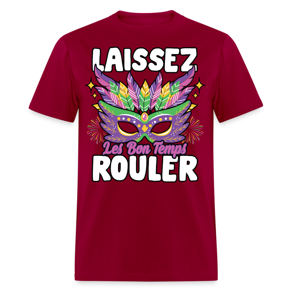 Mardi Gras Party Tee Laissez Les Bon Temps Roule T-shirt - dark red