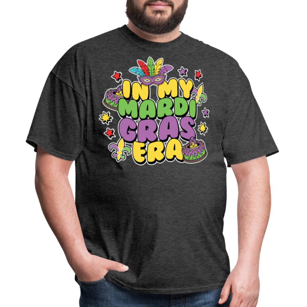 In My Mardi Gras Era Tee For Festival Goers Colorful Mardi Gras Party T-shirt - heather black