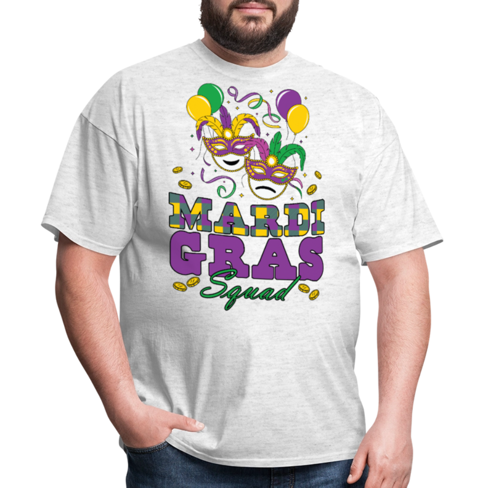 Matching Mardi Gras Squad Shirts For Friends Funny Mardi Gras T-shirt - light heather gray