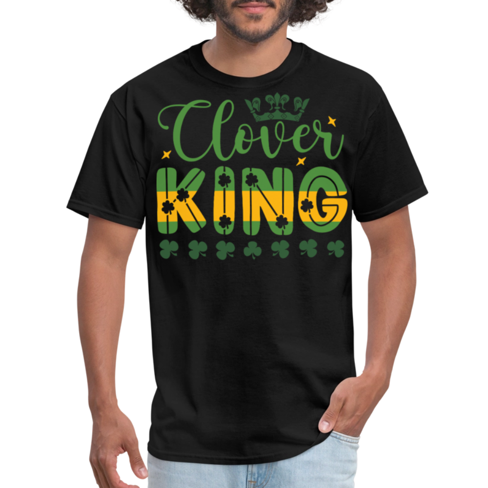 St Patrick’s Day Clover King T-shirt - black