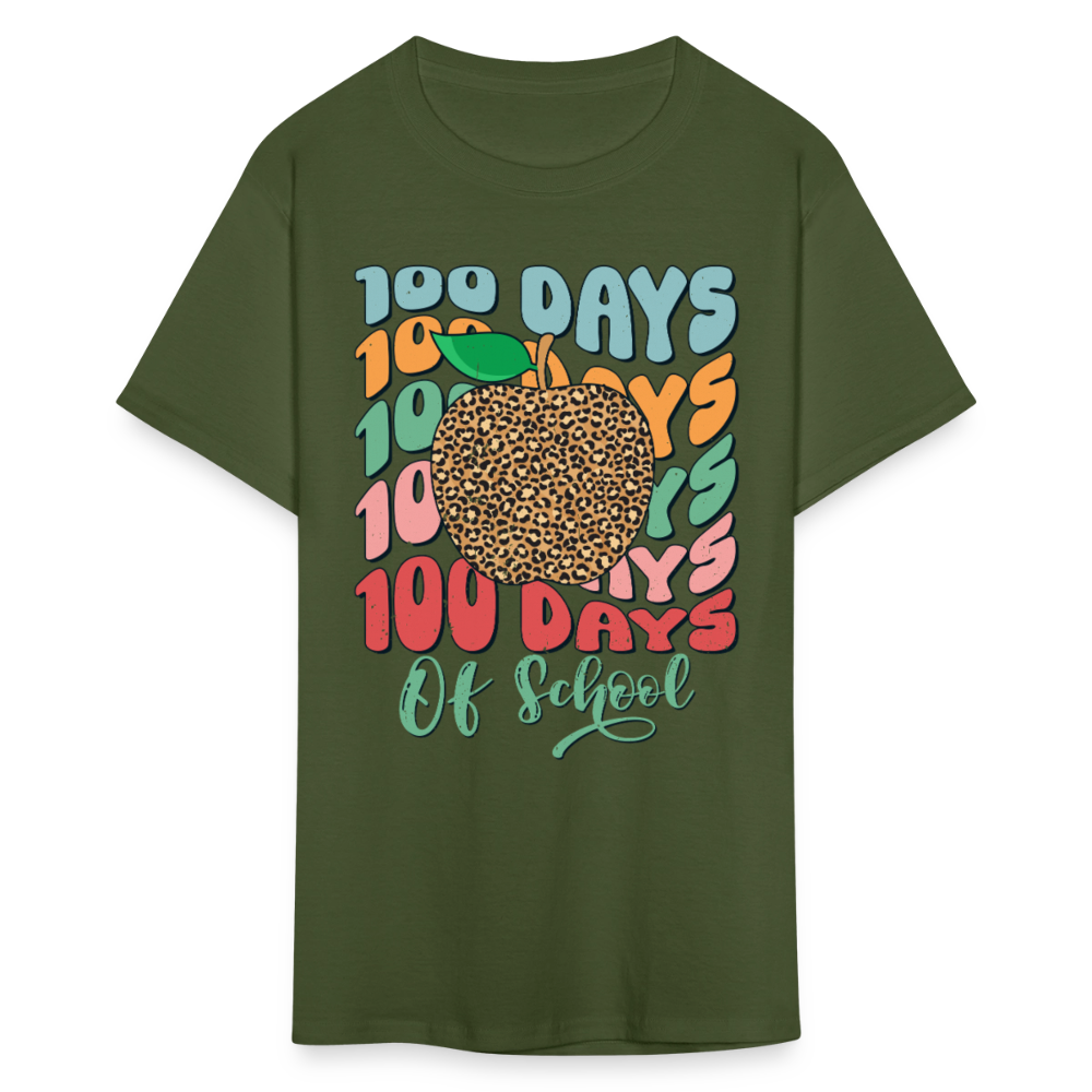 Leopard print 100 Days Of School Teacher Appreciation Gifts T-shirt - military green