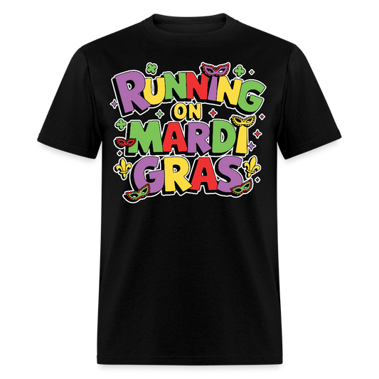 Mardi Gras Running Shirt For Party Lovers Funny Mardi Gras T-shirt - black