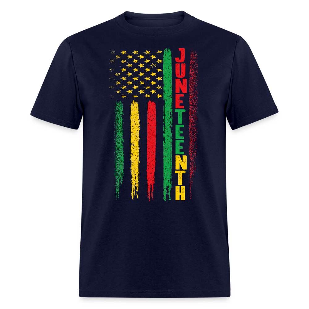 African American Heritage Juneteenth Flag T-shirt - navy