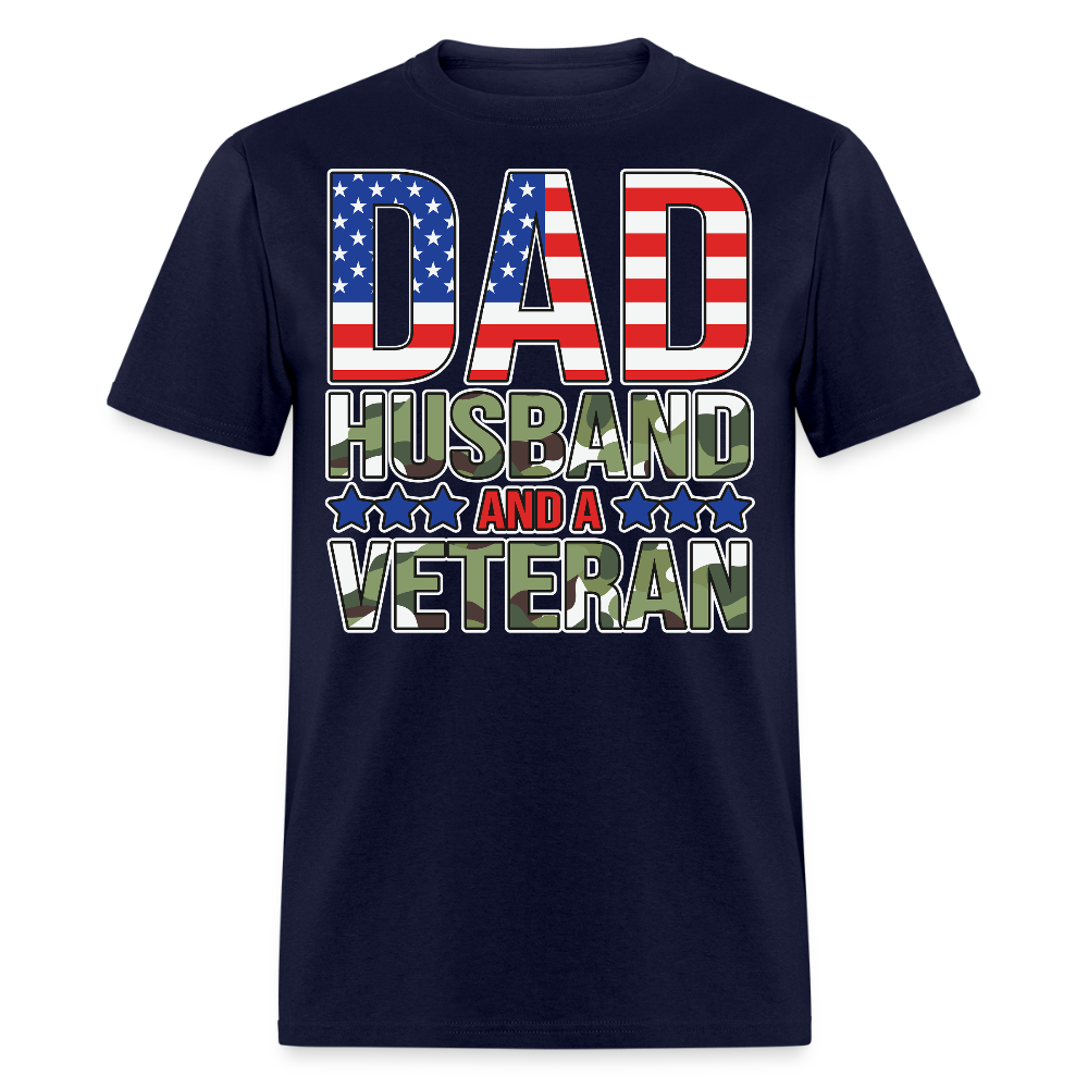 Patriotic Dad Military Husband Father Gift T-shirt - navy