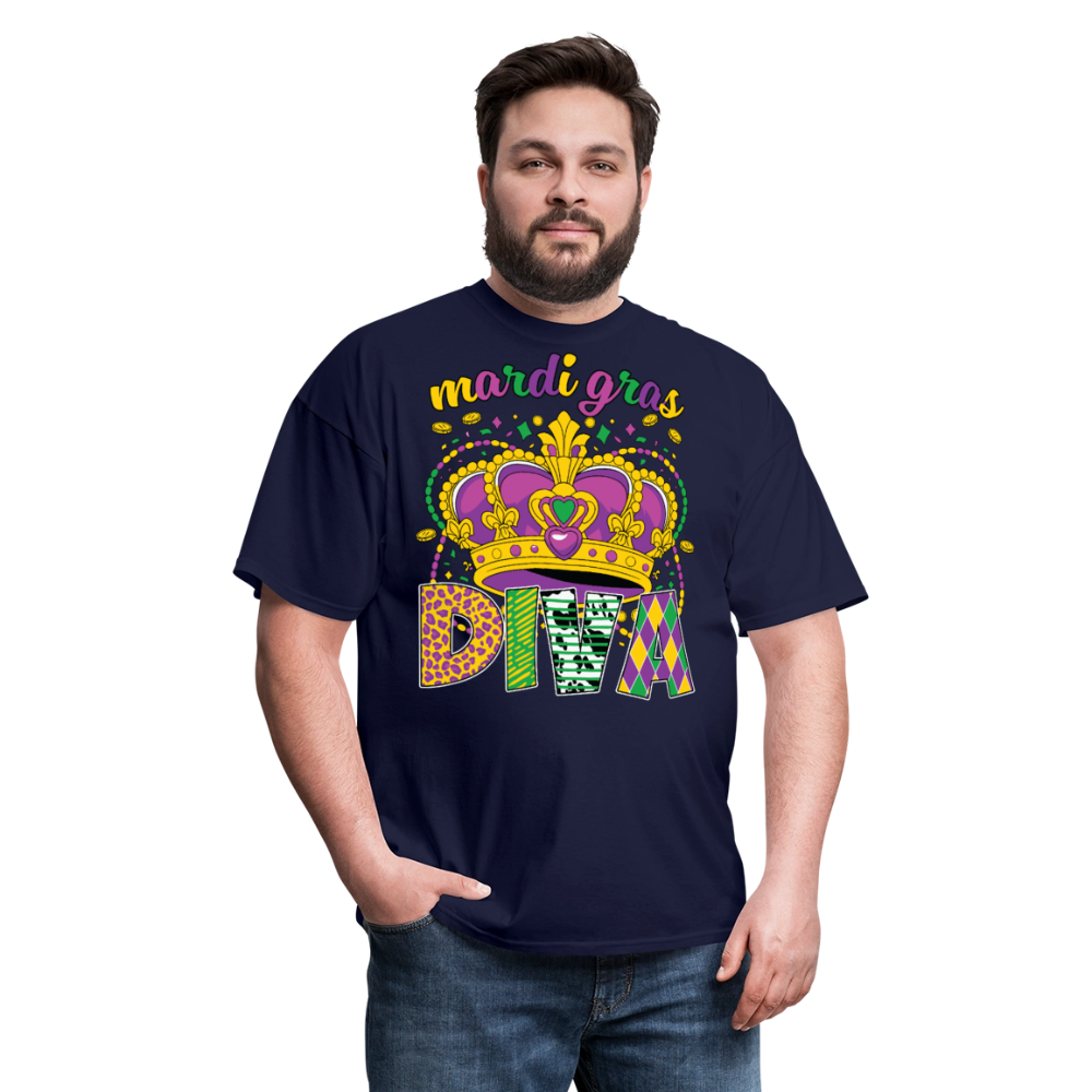 Mardi Gras Diva Shirt For Women Mardi Gras Queen T-shirt - navy