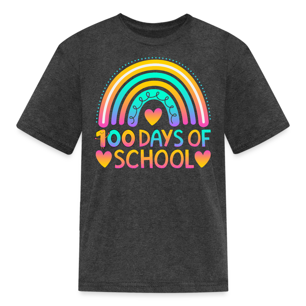 Rainbow 100 Days of School Kids' T-Shirt - heather black