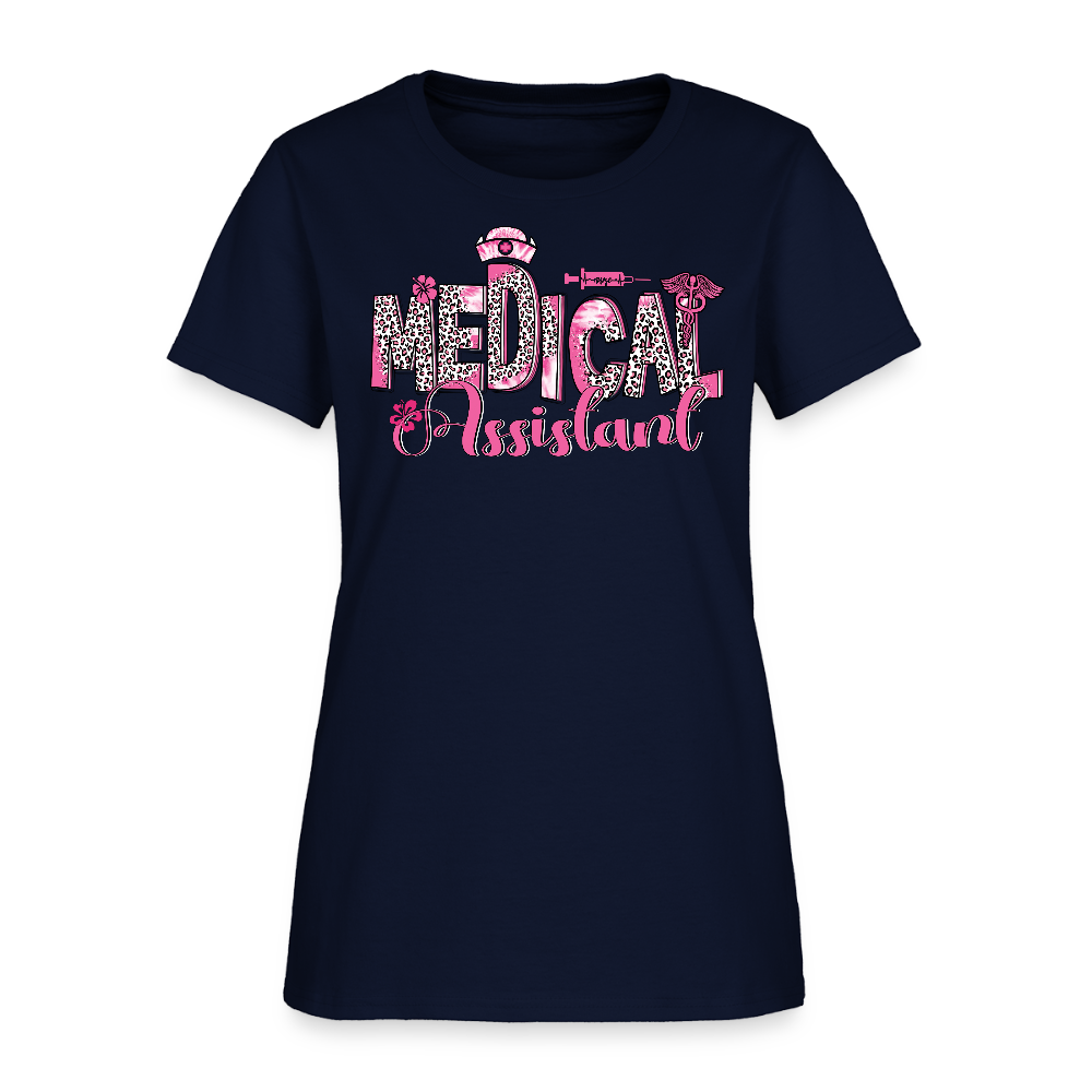 Medical Assistant Leopard Print T-Shirt - navy