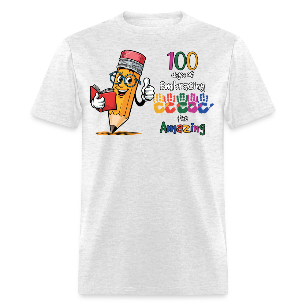 100 Days Of Embracing Learning Tee Back To School Teacher Gifts T-shirt - light heather gray