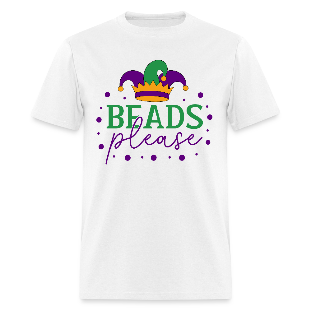 Cute Mardi Gras Shirts For Family Beads Please Party T-shirt - white