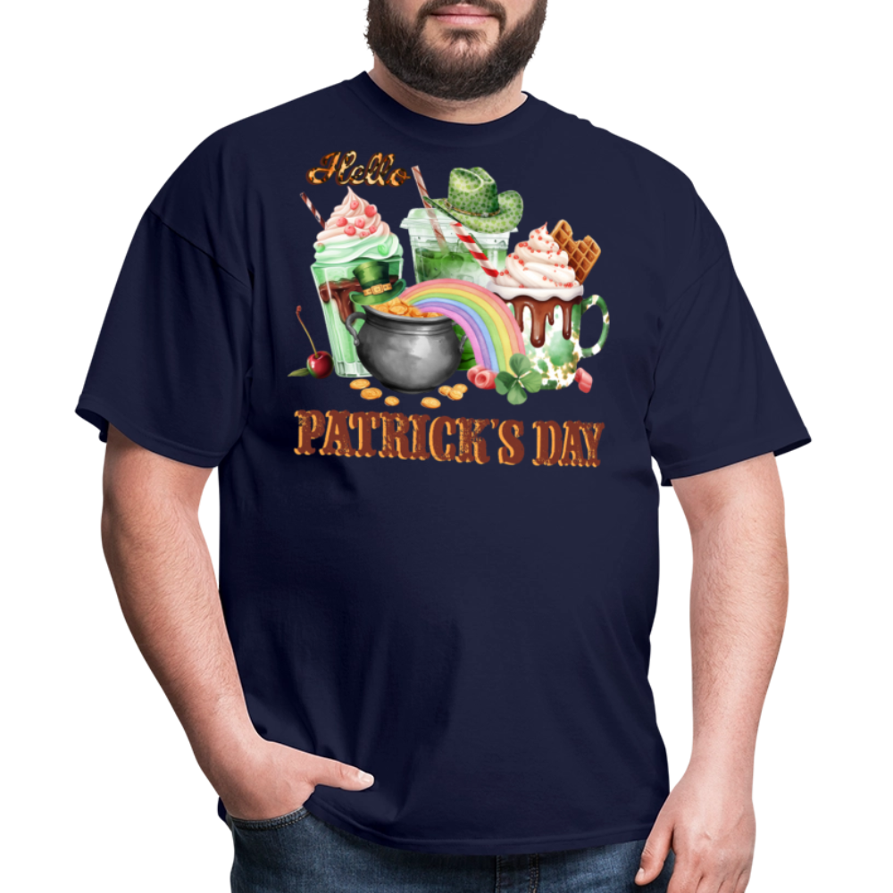 St Patrick’s Day Aesthetic Coffee Lover T-shirt - navy