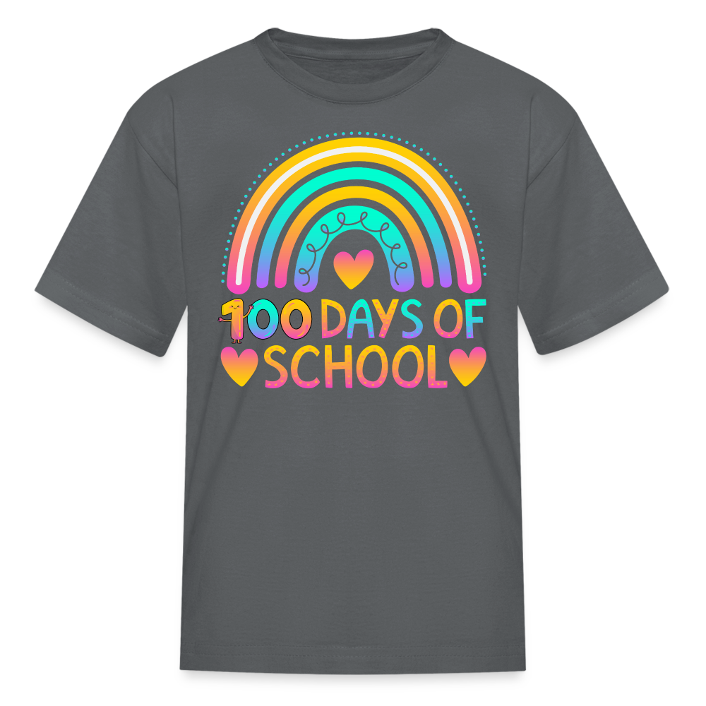 Rainbow 100 Days of School Kids' T-Shirt - charcoal