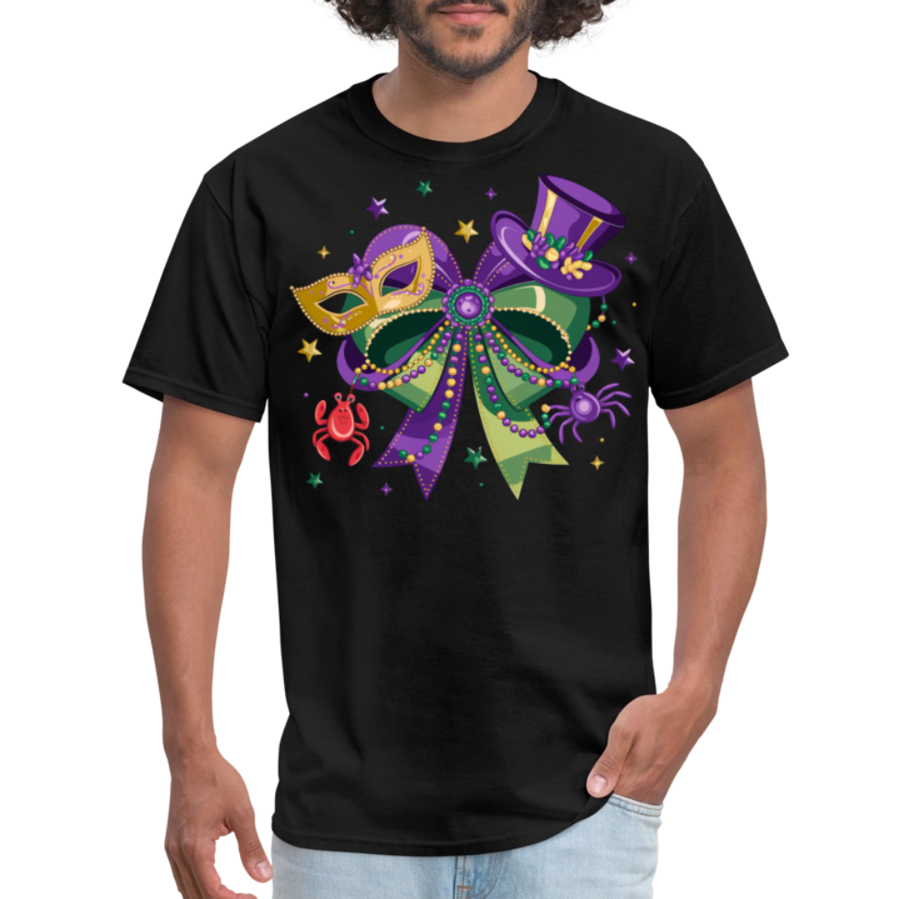 Colorful Masquerade Mask Tee for Fat Tuesday Funny Mardi Gras T-shirt - black