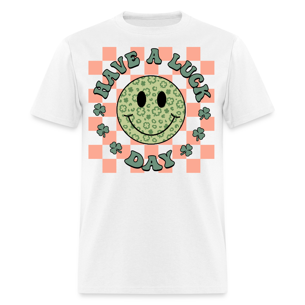 Retro Lucky Charm Graphic Tee Have A Lucky Day T-shirt - white