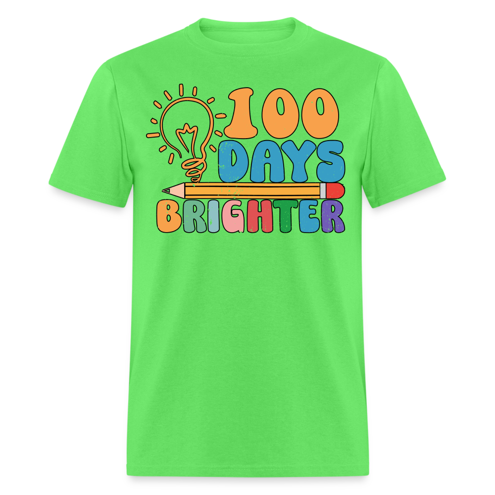 100 Days Brighter Shirt for Teachers Fun School Milestone T-Shirt - kiwi