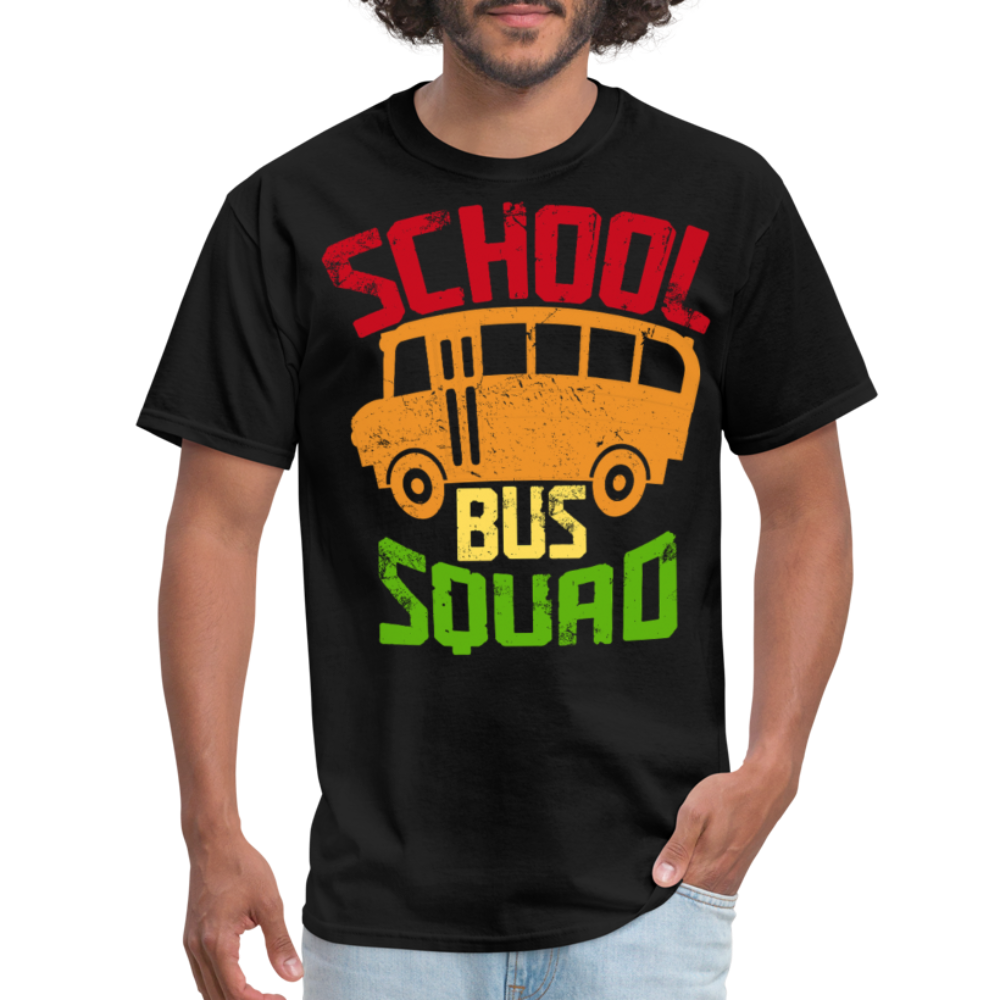 Vintage School Bus Tee for Drivers & Staff School Bus Squad T-shirt - black