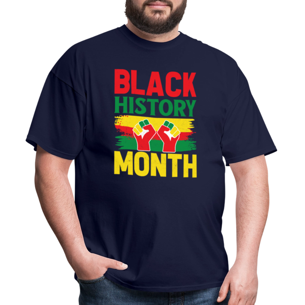 African American Pride Apparel for Black History Month T-Shirt - navy