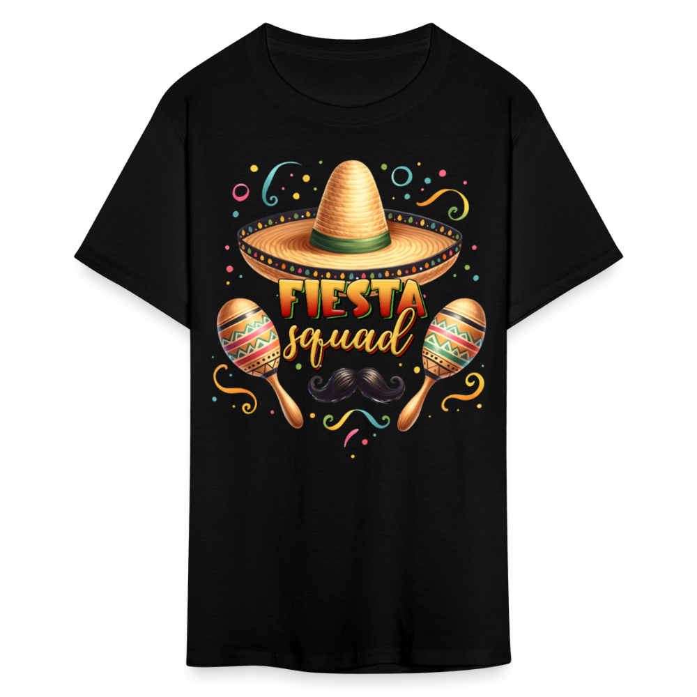 Sombrero And Maracas Party Tee Funny Cinco de Mayo Squad T-shirt - black