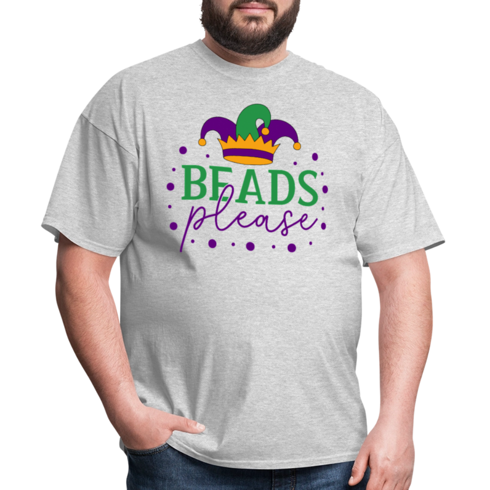 Cute Mardi Gras Shirts For Family Beads Please Party T-shirt - heather gray