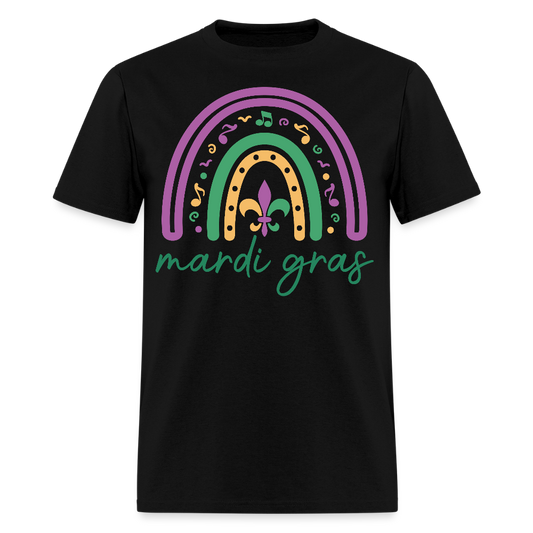 Purple Green Gold Carnival Tee Mardi Gras Rainbow Shirt For Women - black