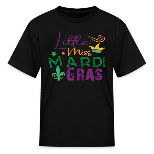 Mardi Gras Shirt For Kids Little Miss Mardi Gras T-shirt - black