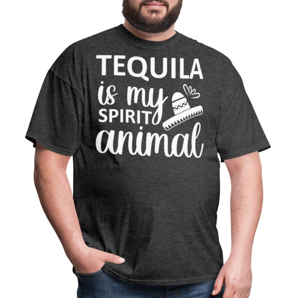 Tequila Is My Spirit Animal Party T-shirt - heather black