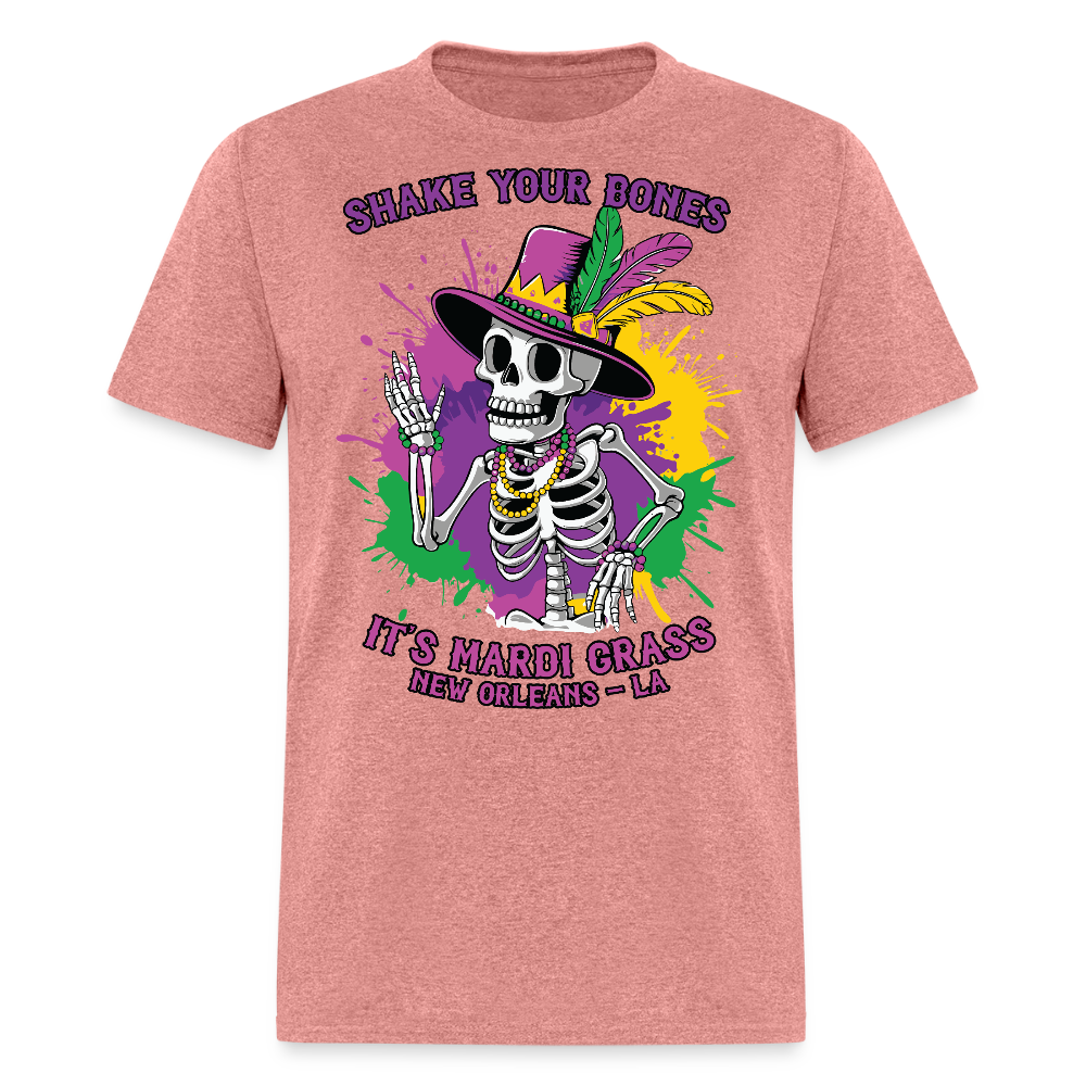 Shake Your Bones Festive Mardi Gras Unisex T-shirt - heather mauve