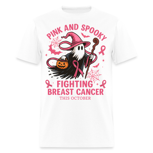 Spooky Pink Breast Cancer Support T-Shirt - white