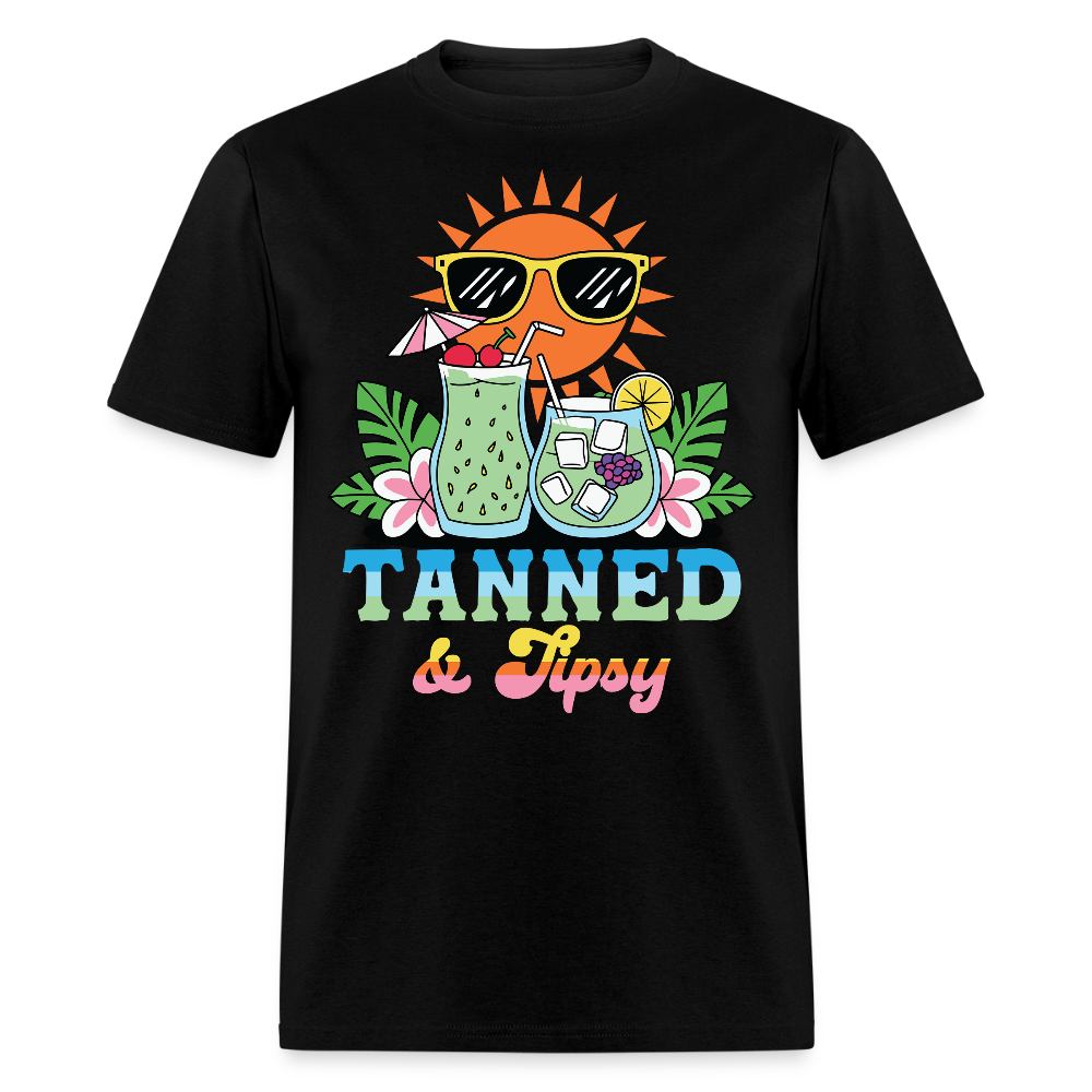 Tanned And Tipsy Vacation Girls Trip T-shirt - black