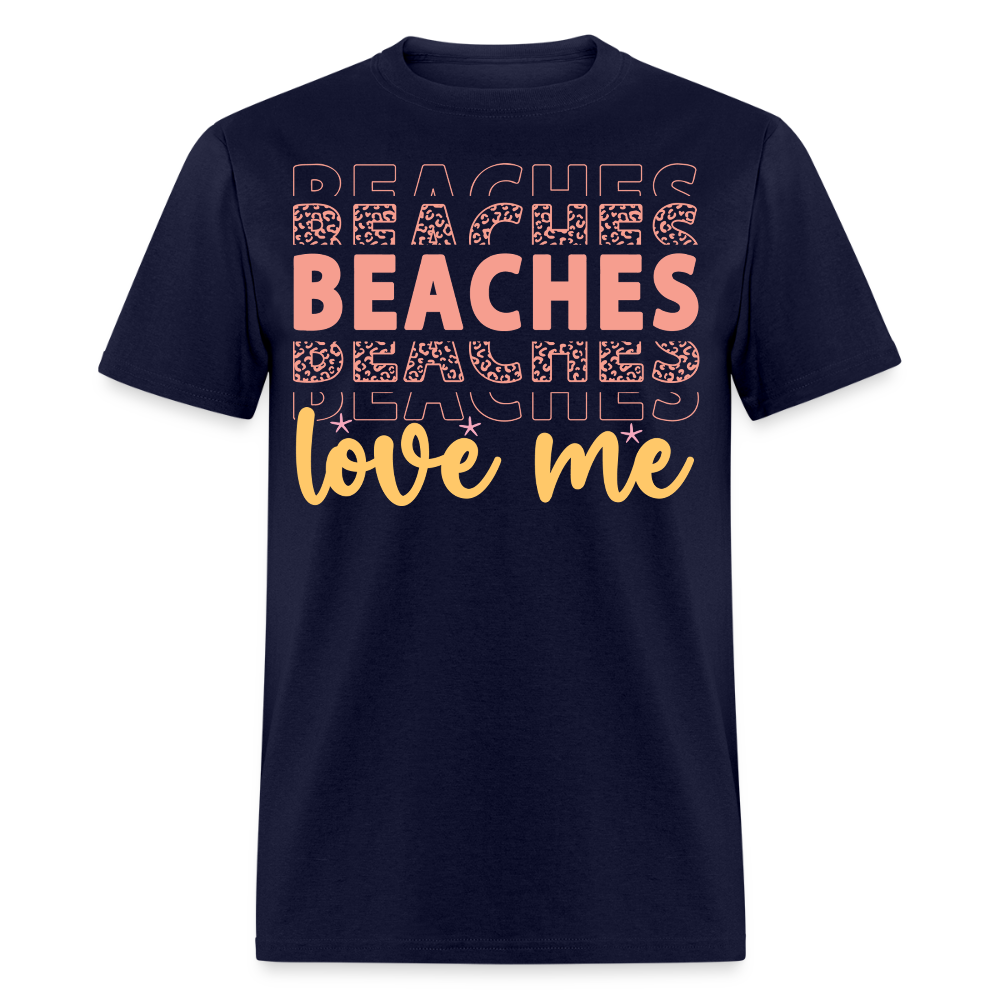 Beaches Love Me Summer Vacation T-shirt - navy