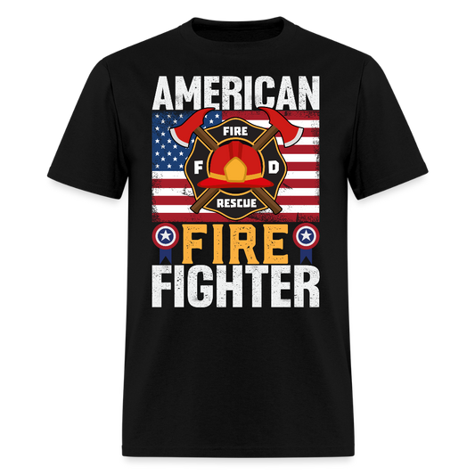 American Firefighter Tee Fire Rescue Pride T-Shirt - black