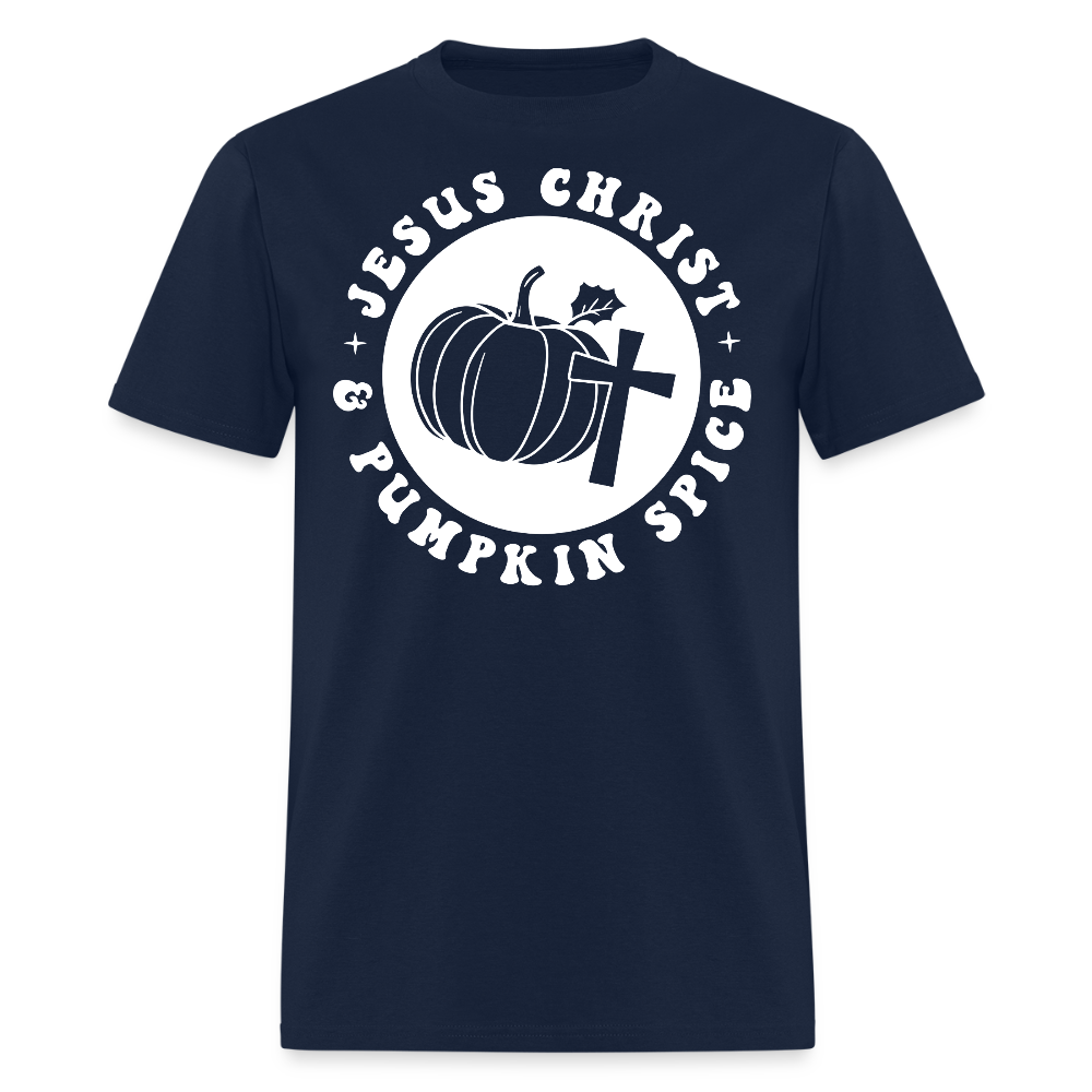 Jesus Christ Pumpkin Spice T-Shirt - navy