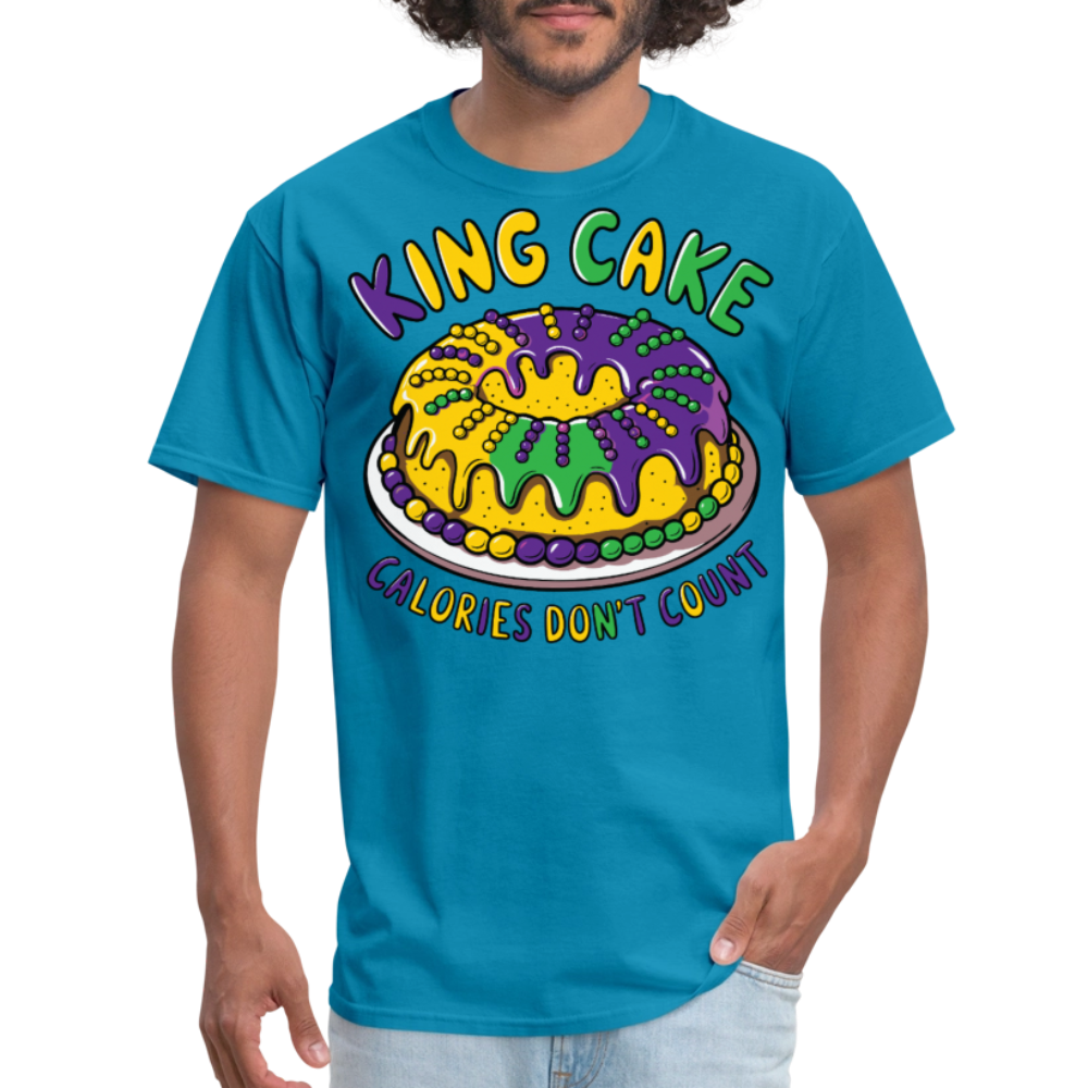 Fat Tuesday Celebration Mardi Gras King Cake T-shirt - turquoise