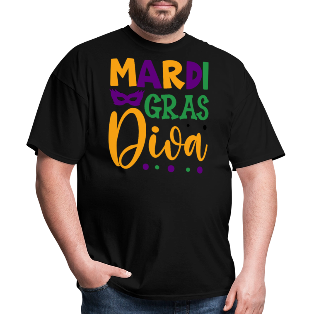 Stylish Mardi Gras Celebration Tee Mardi Gras Diva T-shirt - black