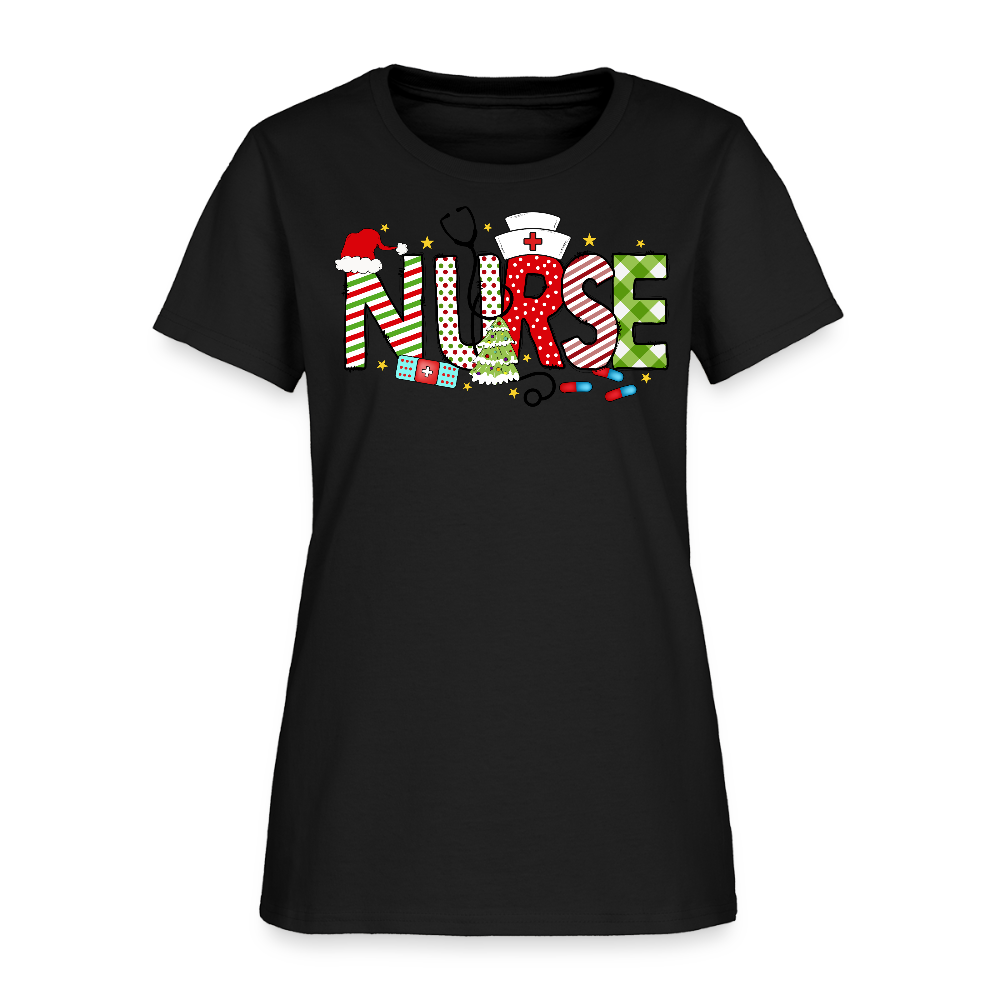 Nursing Christmas Tee For Healthcare Workers T-Shirt - black