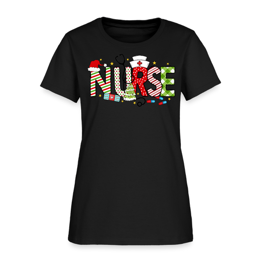 Nursing Christmas Tee For Healthcare Workers T-Shirt - black