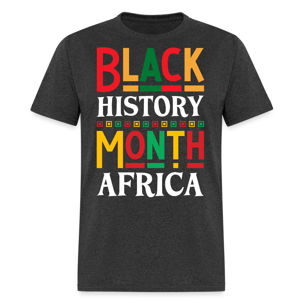 Black History Month Africa Afrocentric Heritage T-shirt - heather black