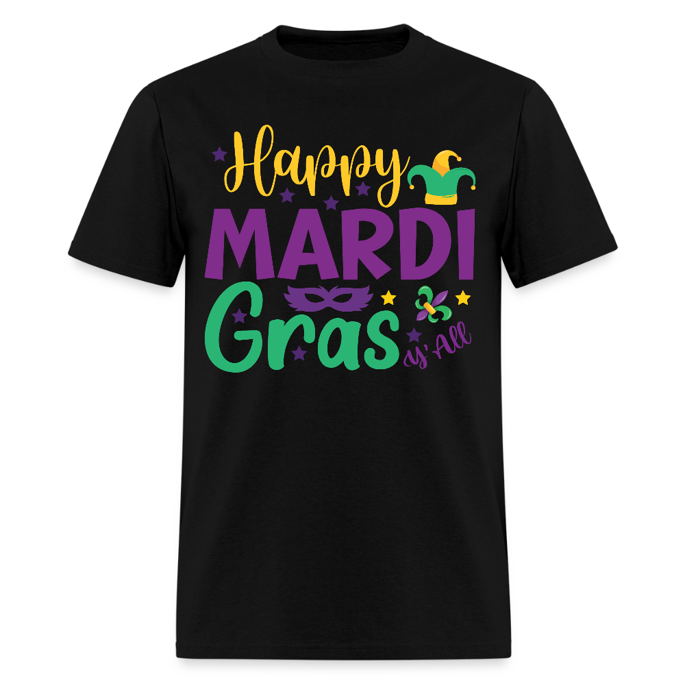 Cute Mardi Gras Shirt Happy Mardi Gras Y'all Classic T-shirt - black