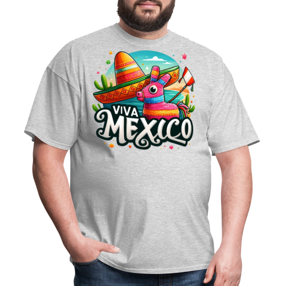 Colorful Mexican Pinata-themed Gifts Viva Mexico Party T-shirt - heather gray