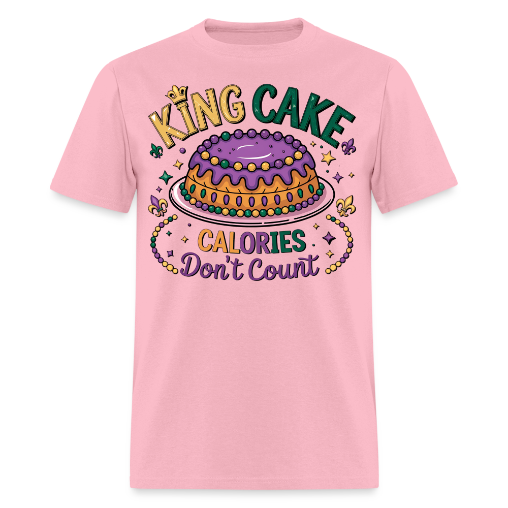 Funny King Cake Calories Don’t Count Tee Funny Mardi Gras T-shirt - pink