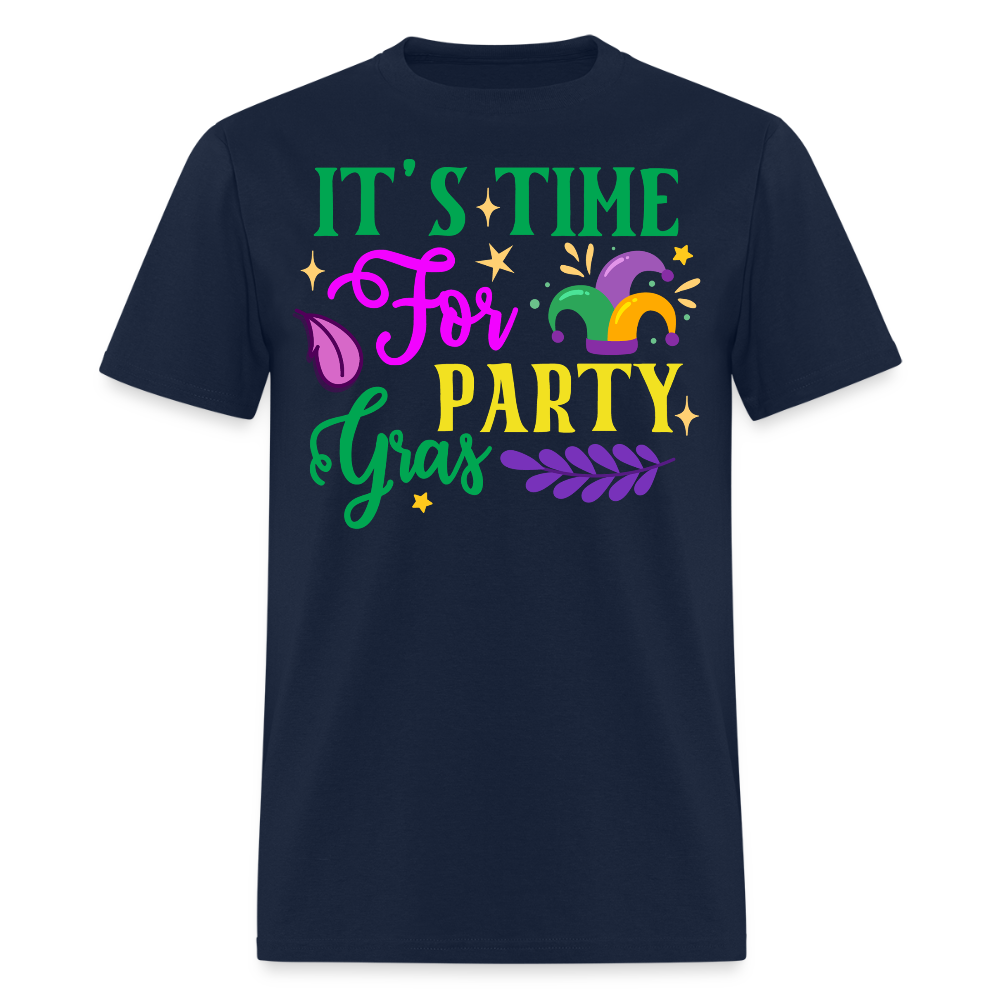 Funny Mardi Gras Festival Tee It's Time for Party Gras T-shirt - navy
