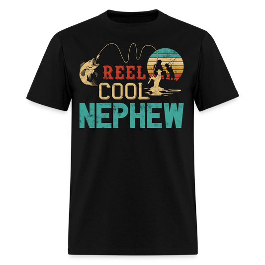 Reel Cool Nephew Funny Fishing T-Shirt - black