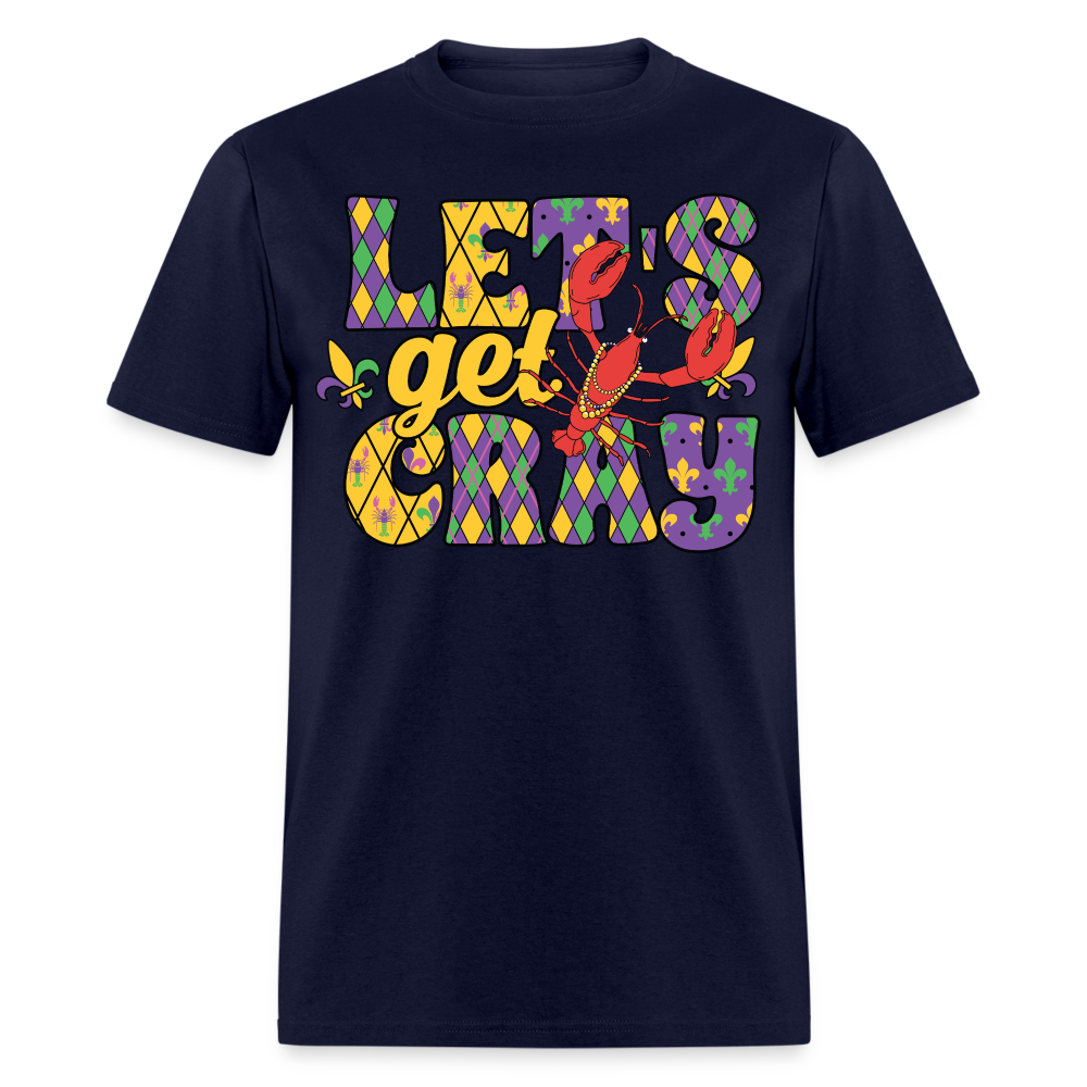 Let’s Get Cray Mardi Gras Crawfish Party T-Shirt - navy