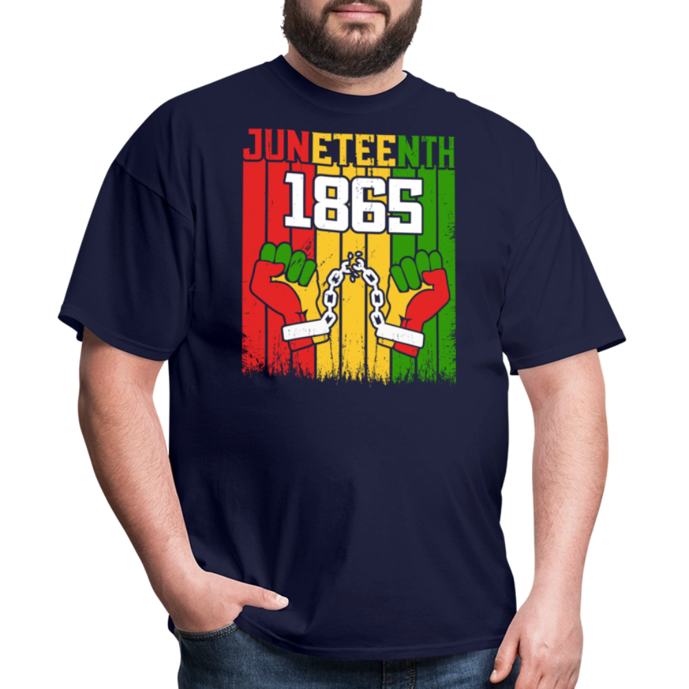 Juneteenth 1865 Shirt Black History Pride Unisex T-shirt - navy
