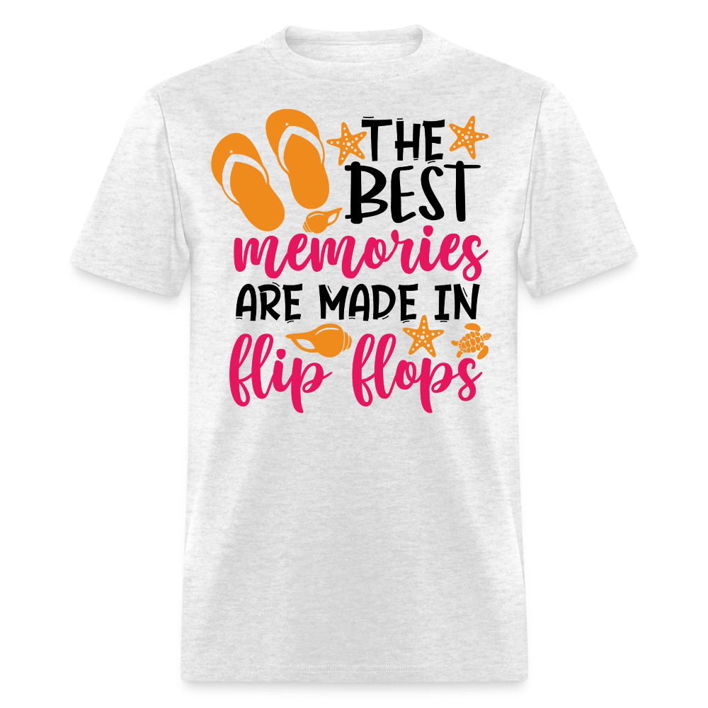 Beach Vacation Flip Flop Summer Memories T-shirt - light heather gray
