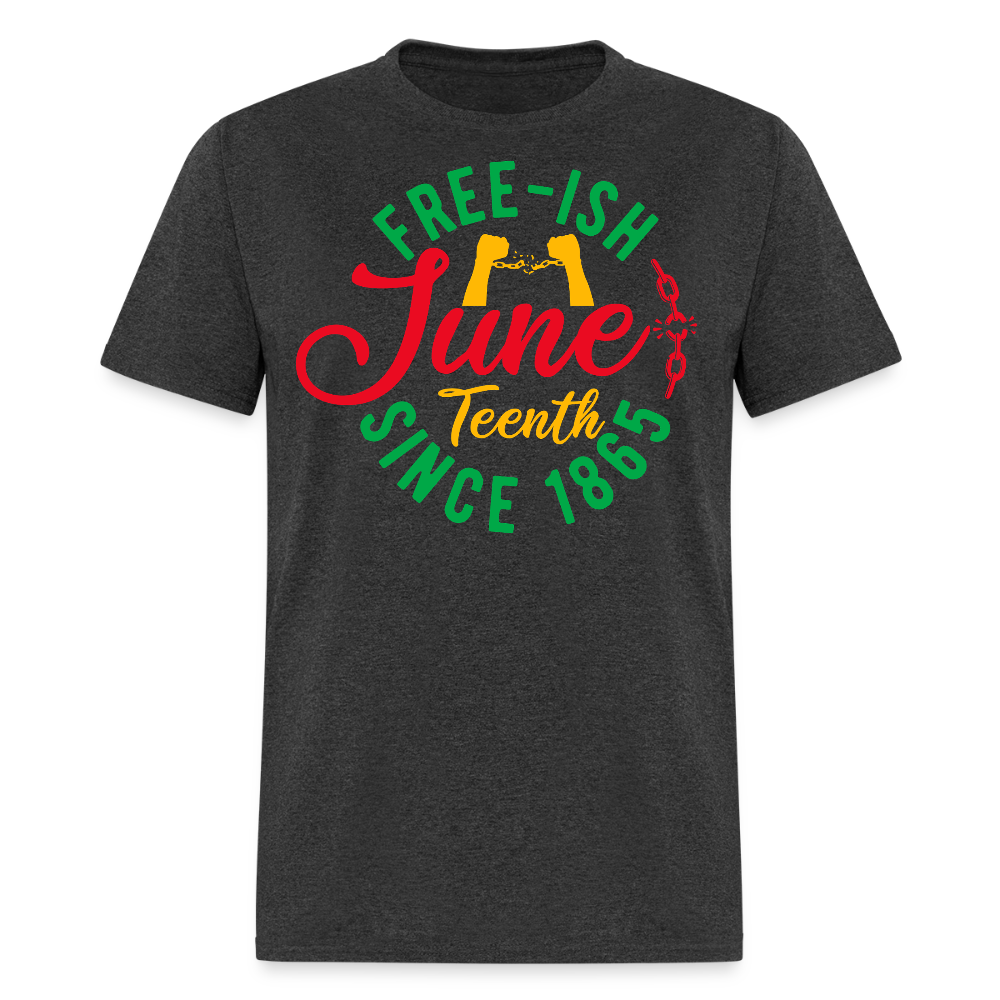Free-ish Since 1865 Black Heritage Pride T-shirt - heather black