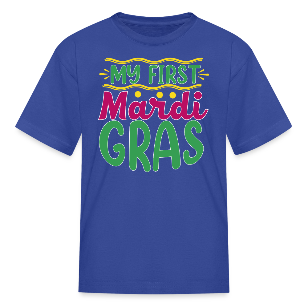 Baby’s First Mardi Gras Outfit Colorful Festival T-shirt - royal blue