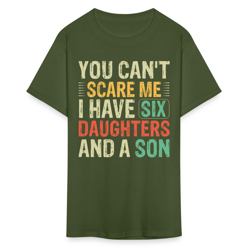 Gifts For Parents With Six Daughters And A Son Fathers Day T-shirt - military green